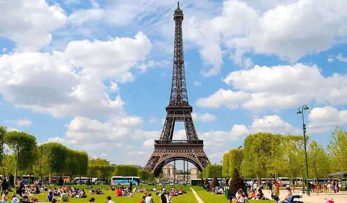 the Eiffel tower on a sunny day