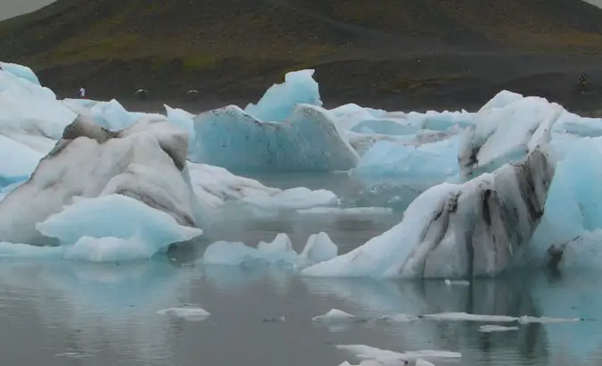 Jökulsárlón flowing ice lagoon in the southeast of Iceland