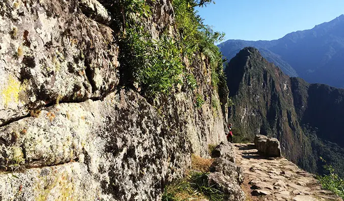 the old stone steps on the Inca Trail in Peru