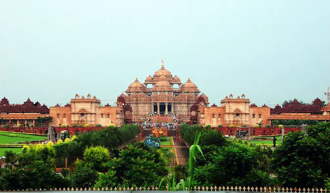 A color photo of Akshardham in India