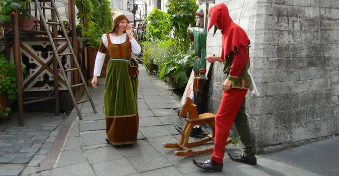 medieval dressed people in Tallinn, Estonia