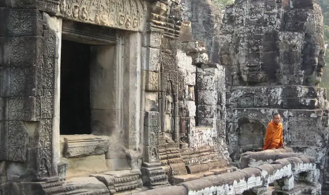 a monk at Angkor Wat Cambodia
