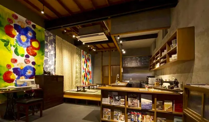 The interior of the Sheena and Ippei hostel in Tokyo, Japan