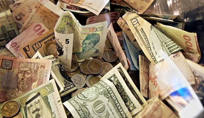 Money and foreign currency from all over the world